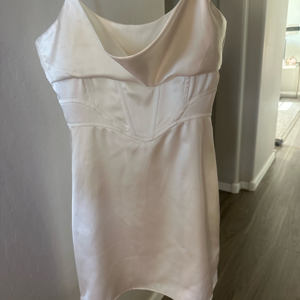 Zara White Satin Dress